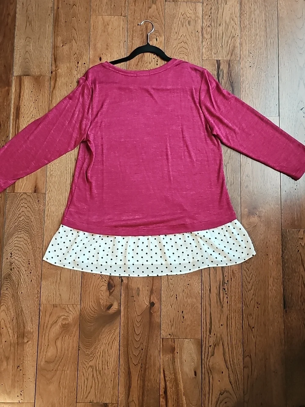 Van Heusen Raspberry Layered Ruffle Hem Top - Picture 4 of 5